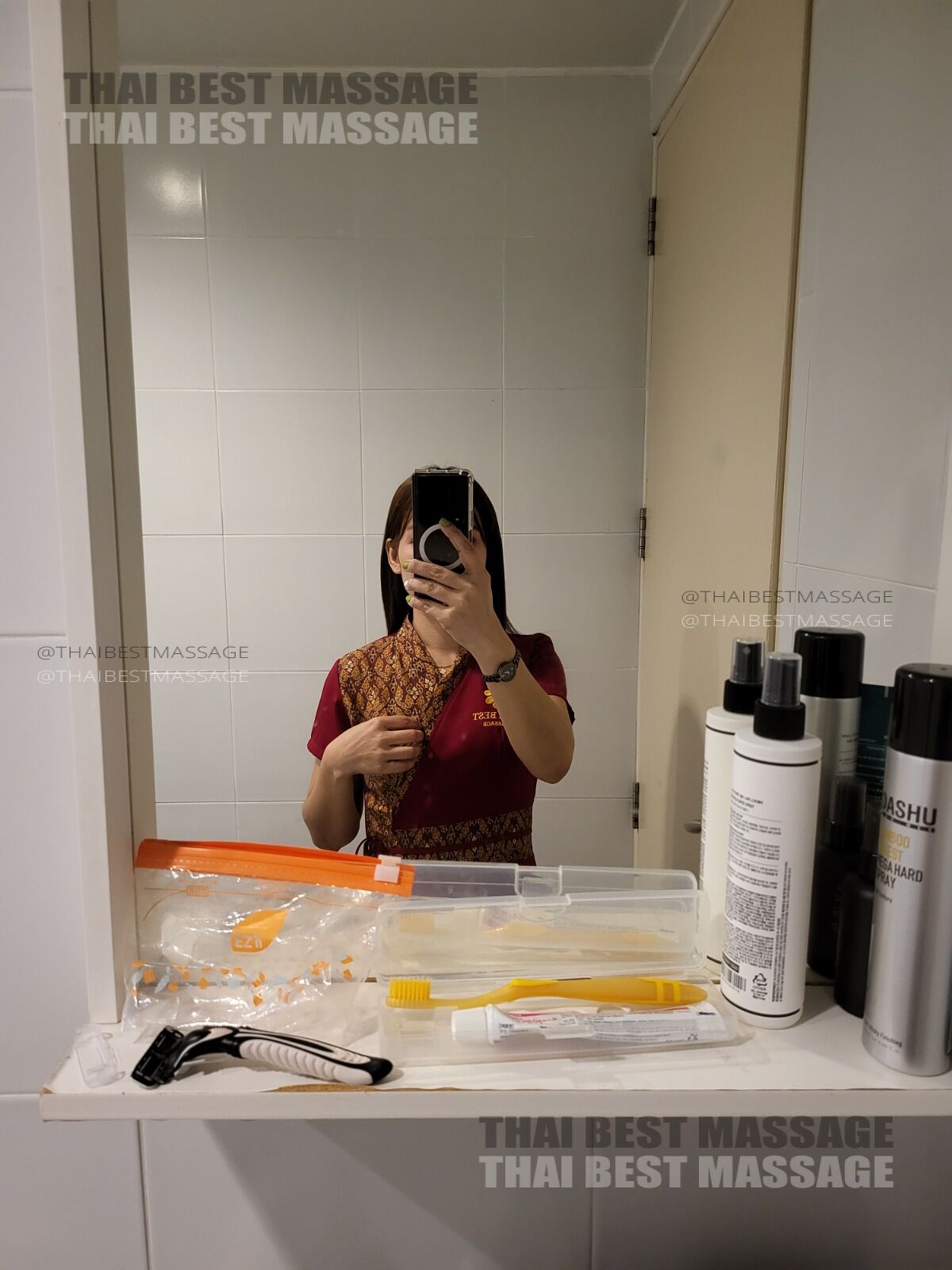 Therapist Preaw ready for outcall massage session